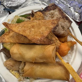 Bosco's Diner - Wonton, pork satay, orange chicken fried rice veggie egg roll - American Near Me - Victorville, California Bosco's Diner - Wonton, pork satay, orange chicken fried rice veggie egg roll - American Near Me - Victorville, California