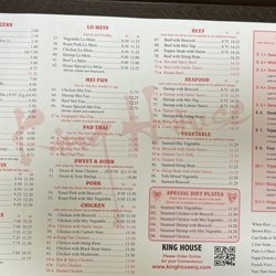 King House - Menu inside 8/2023