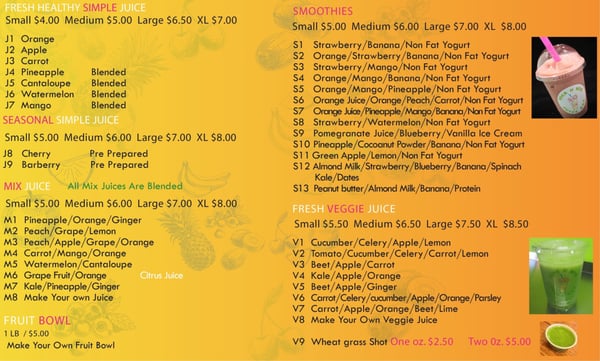 Menu photo 8 Pick & Mix Juice Bar Burbank, CA