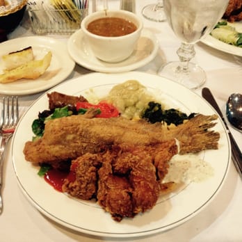 Dooky Chase's Restaurant - Buffet: fried chicken, fried catfish, greens, and sausage. - Cajun/Creole Near Me - New Orleans, Louisiana Dooky Chase's Restaurant - Buffet: fried chicken, fried catfish, greens, and sausage. - Cajun/Creole Near Me - New Orleans, Louisiana