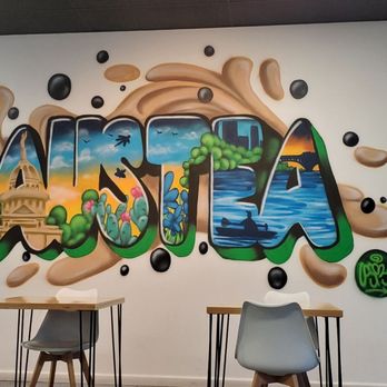 Austea - Mural on the wall - Bubble Tea Near Me - Austin, Texas Austea - Mural on the wall - Bubble Tea Near Me - Austin, Texas