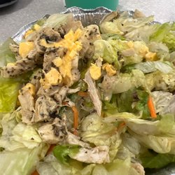 The Grinder's & Spaghetti House - Moline - Supposed to be a chef salad. Only had lettuce, chicken, and cheese. Had to pay extra for the chicken and cheese.
