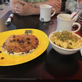 The Breakfast Spot - Chocolate Chip Pancake and Mac n' Cheese Home Fries - Breakfast & Brunch Near Me - Lake George, New York