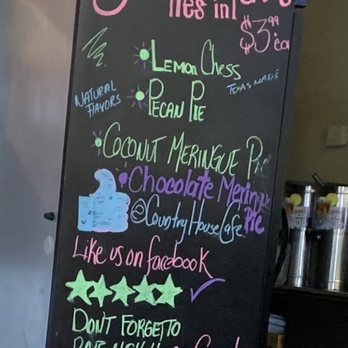 Country House Cafe - a blackboard with a menu on it - American Near Me - Terrell, Texas