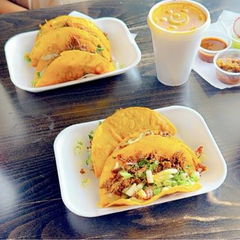 Unos Tacos y Birria - Quesabirria tacos (3) with consommé Combo and a Horchata! - Tacos Near Me - Mesa, Arizona Unos Tacos y Birria - Quesabirria tacos (3) with consommé Combo and a Horchata! - Tacos Near Me - Mesa, Arizona