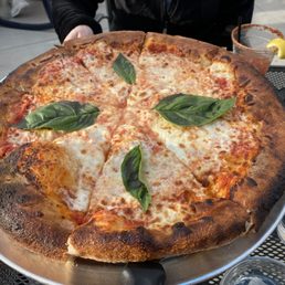 Nearly burnt pizza