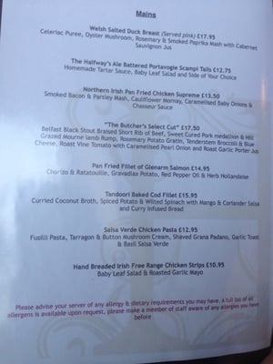 Menu photo 4 The Halfway House Banbridge, BNB