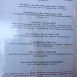 The Halfway House - Menu
