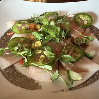 Sushi Den - Jalapeño sashimi with Hamachi - Japanese Near Me - Denver, Colorado Sushi Den - Jalapeño sashimi with Hamachi - Japanese Near Me - Denver, Colorado