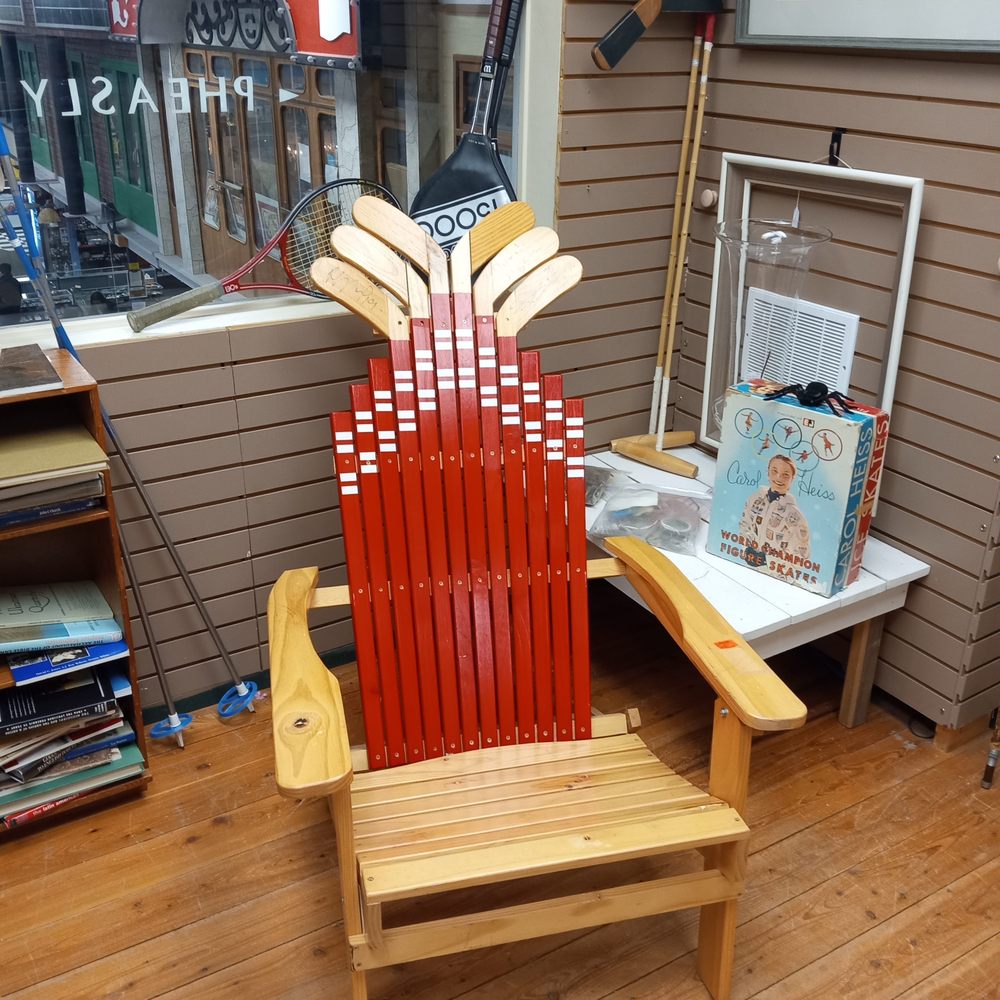 Old Strathcona Antique Mall - Love this hockey chair. - Antiques Near Me - Edmonton, Alberta Old Strathcona Antique Mall - Love this hockey chair. - Antiques Near Me - Edmonton, Alberta