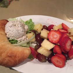Miss Ida's Tea Room - The best! Chicken salad on a croissant with seasonal fruits