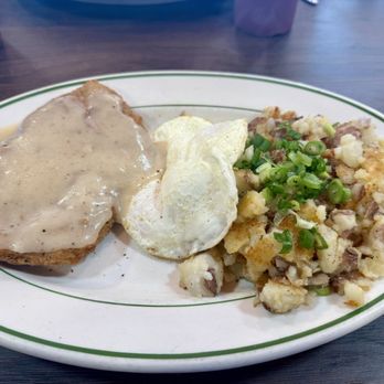 Joy of Eating Cafe - Chicken fried steak baby! Eggs over medium and their take on potatoes - Breakfast & Brunch Near Me - Vallejo, California Joy of Eating Cafe - Chicken fried steak baby! Eggs over medium and their take on potatoes - Breakfast & Brunch Near Me - Vallejo, California
