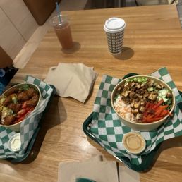 Thai Crunch Bowl and Buffalo Cauli Bowl