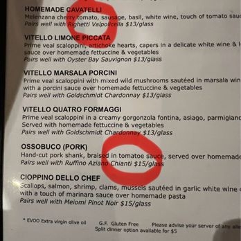 Arrivederci - Menu needs attention to detail - Italian Near Me - Scottsdale, Arizona