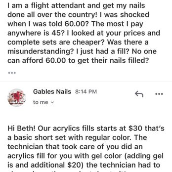 Gables Nails - Text - Nail Salons Near Me - Coral Gables, Florida