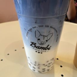 Butterfly pea latter with regular boba Butterfly pea latter with regular boba