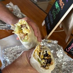Shark bite - The Fiesta Veggie and the Denverito breakfast burritos