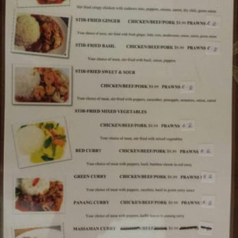 Tasty Thai - a menu for lunch specials - Thai Near Me - Olds, Alberta
