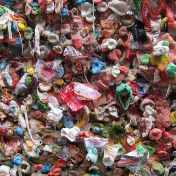 The Gum Wall - someone decided to have candy along with gum - Local Flavor Near Me - Seattle, Washington