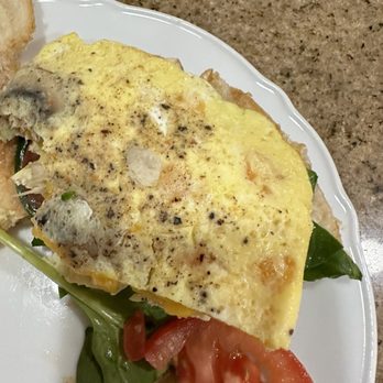 Le Croissant Cafe - Florentine croissandwich. I am not sure the black stuff on the egg. Since the egg was cooked in a flat griddle like a flat iron. - Coffee & Tea Near Me - Burlingame, California Le Croissant Cafe - Florentine croissandwich. I am not sure the black stuff on the egg. Since the egg was cooked in a flat griddle like a flat iron. - Coffee & Tea Near Me - Burlingame, California