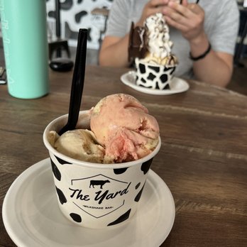 The Yard Milkshake Bar - Strawberry Cheesecake Ice Cream with S'More Cookie Dough - Ice Cream & Frozen Yogurt Near Me - Phoenix, Arizona The Yard Milkshake Bar - Strawberry Cheesecake Ice Cream with S'More Cookie Dough - Ice Cream & Frozen Yogurt Near Me - Phoenix, Arizona