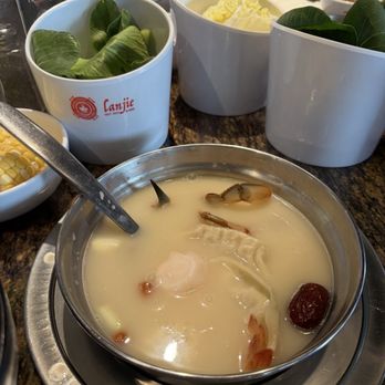 Lanjie Hot Pot & BBQ - Herbal hot pot with crab, dumplings, and whatever else I put in it - Hot Pot Near Me - Saint Johns, Florida