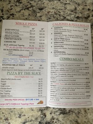 Menu photo 1 Enzo  Pizza Franklin, IN