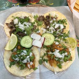 Lengua and Pastor tacos. Both incredible. Lengua and Pastor tacos. Both incredible.