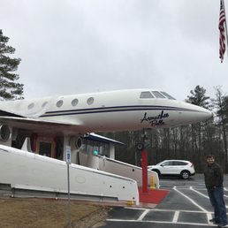 Can't miss this place. Watch for the plane on top of the restaurant. Can't miss this place. Watch for the plane on top of the restaurant.