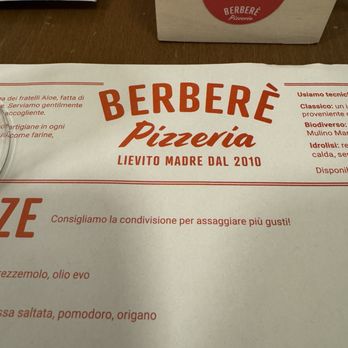 Berberè - Menu - Pizza Near Me - Milan, Michigan