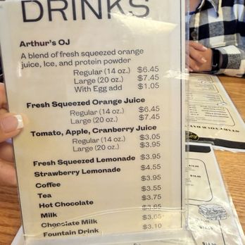 Arthur's Coffee Shop - Drink menu (January 2026) - American Near Me - La Habra, California