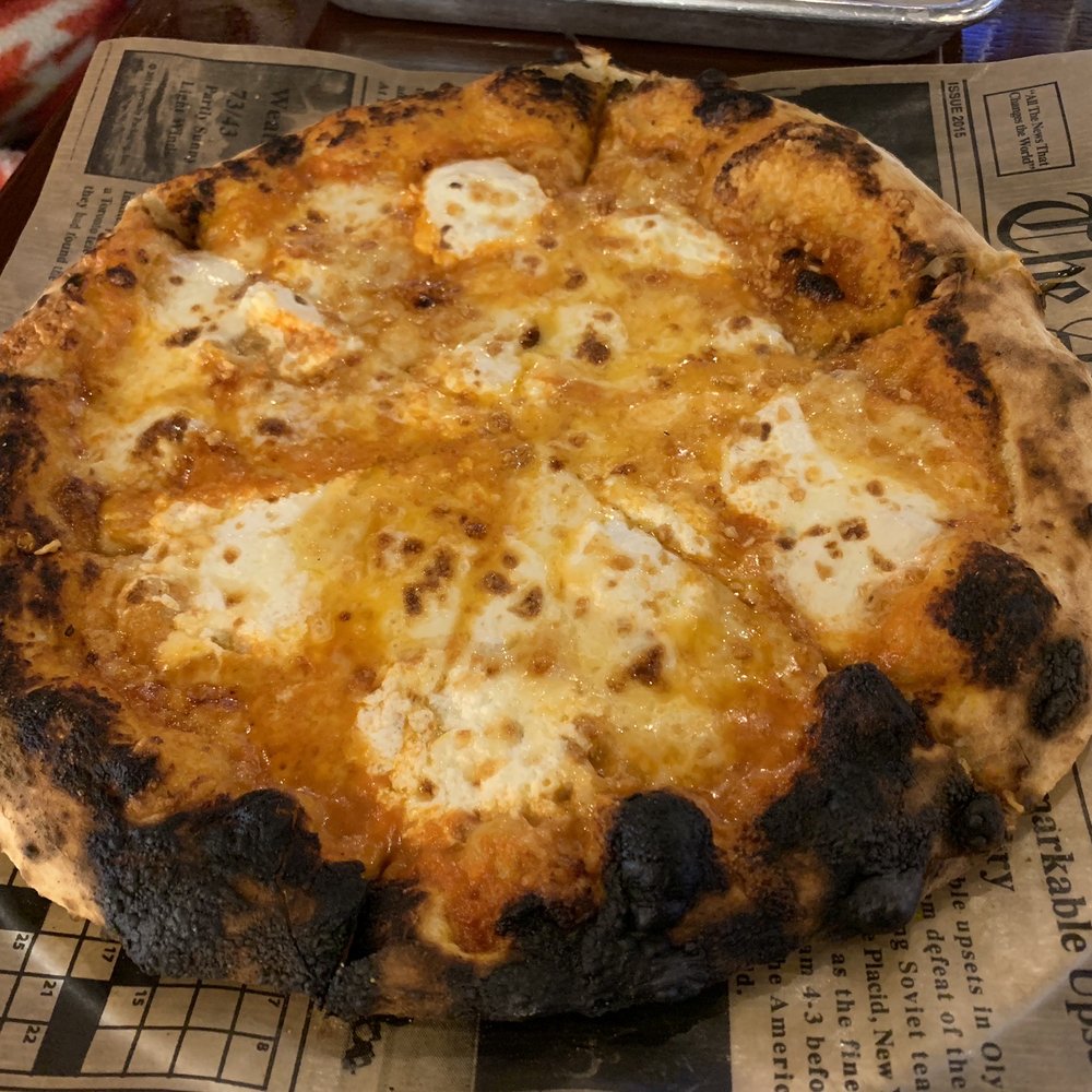 Sloop Brewing @ the Factory - Blush pizza - vodka sauce, mozzarella, ricotta, Parmesan and garlic. Yummy and recommended! - Breweries Near Me - Hopewell Junction, New York Sloop Brewing @ the Factory - Blush pizza - vodka sauce, mozzarella, ricotta, Parmesan and garlic. Yummy and recommended! - Breweries Near Me - Hopewell Junction, New York