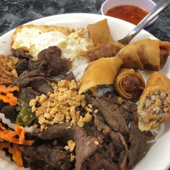 Pho Luc Lac - Beef vermicelli with egg roll and fried egg - Vietnamese Near Me - Houston, Texas Pho Luc Lac - Beef vermicelli with egg roll and fried egg - Vietnamese Near Me - Houston, Texas