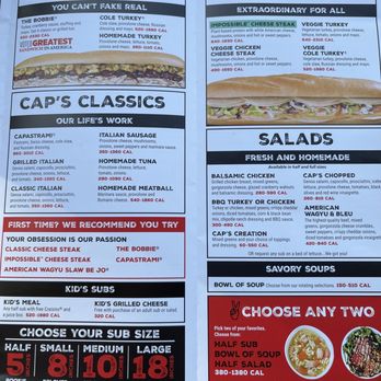 Capriotti's Sandwich Shop - Menu 7/18/21 - Sandwiches Near Me - San Luis Obispo, California
