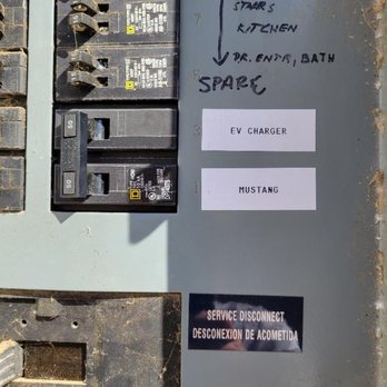 Marquez Pro Electric - Marquez Pro clearly marked the new breaker for my Mustang Mach-e - Electricians Near Me - Perris , California Marquez Pro Electric - Marquez Pro clearly marked the new breaker for my Mustang Mach-e - Electricians Near Me - Perris , California