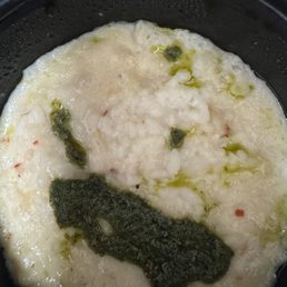 Risotto soaking in oil and sour not edible Risotto soaking in oil and sour not edible