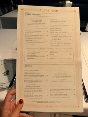 Menu photo 1 The Big Four San Francisco, CA Menu photo 1 The Big Four San Francisco, CA