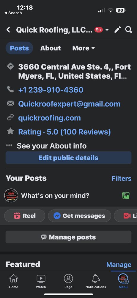 Slide of Quick Roofing