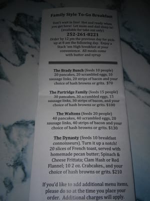 Menu photo 4 Stack'em High Pancakes & So Forth Kitty Hawk, NC