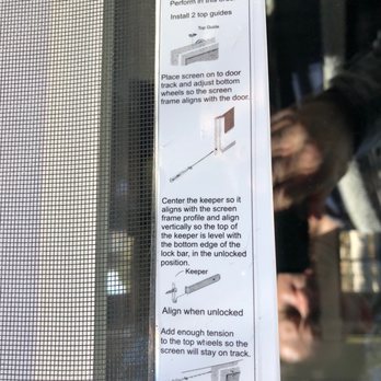 Roca Builders - Builder improperly installed sliding glass door screen: does not read instructions, installed guide on striker side & missing 2nd guide. - Home Developers Near Me Roca Builders - Builder improperly installed sliding glass door screen: does not read instructions, installed guide on striker side & missing 2nd guide. - Home Developers Near Me