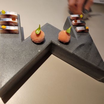 Slow & Low - First course - mackerel with guava mochi - Spanish Near Me - Barcelona, B Slow & Low - First course - mackerel with guava mochi - Spanish Near Me - Barcelona, B