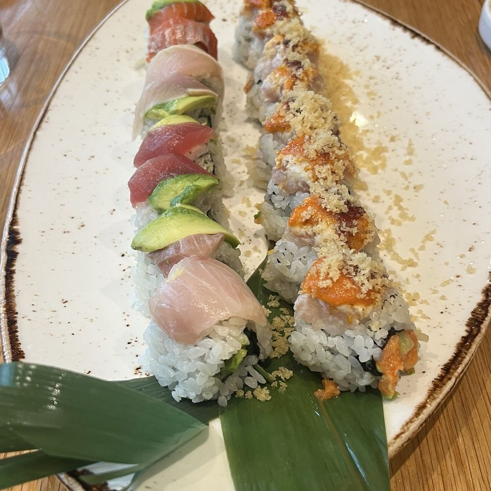 Bamboo Sushi - Rainbow Roll (left) and Friday the 13th Roll (right) - Sushi Bars Near Me - Portland, Oregon