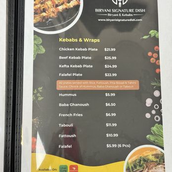 Biryani Signature Dish - Menu pg2 - Indian Near Me - Anaheim, California