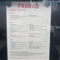 Franks - Wine menu