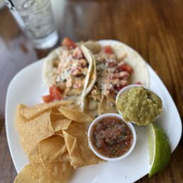 Cod tacos with chips and salsa Cod tacos with chips and salsa
