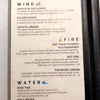 The Lounge at element - Cocktail menu - Lounges Near Me - Sarasota, Florida