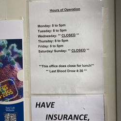 Sun Clinical Laboratory - New Hours. Closed on Wednesday and the weekend