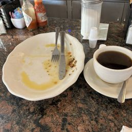 Oopsie, I forgot to take a before, yummy Tex Wrap with home fries for breakfast