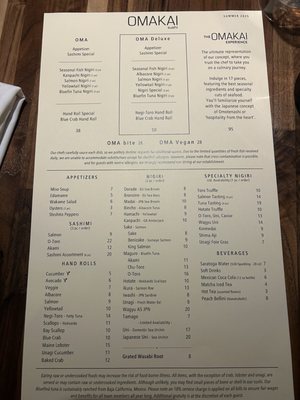 Menu photo 5 OMAKAI sushi Doral, FL