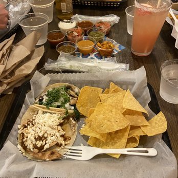 Taco Trio - Note the numerous salsas and dips ranging from mild to OMG! - Mexican Near Me - South Portland, Maine Taco Trio - Note the numerous salsas and dips ranging from mild to OMG! - Mexican Near Me - South Portland, Maine